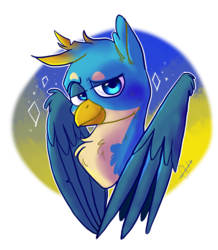 Size: 1710x1962 | Tagged: safe, artist:g-elric, gallus, griffon, g4, bust, cute, gallabetes, male, simple background, solo, teenager, transparent background