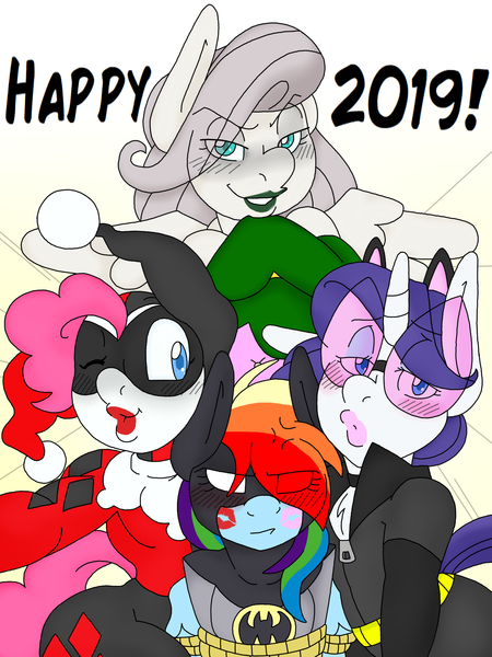 1923689 Artist Blackbewhite2k7 Batman Blushing Catwoman Chair Crossover Duckface Female Fluttershy Harley Quinn Kiss Mark Lesbian Lipstick Pinkiedash Pinkie Pie Poison Ivy Puckered Lips Rainbow Dash Raridash Rarity Safe Selfie