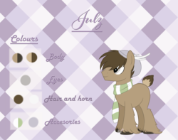 Size: 3734x2936 | Tagged: safe, artist:nekoremilia1, oc, oc only, oc:julz, deer pony, original species, pony, commission, high res, reference sheet, solo