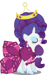 Size: 5579x8848 | Tagged: safe, artist:atomicmillennial, rarity, pony, g4, absurd resolution, alternate hairstyle, clothes, crown, dignified wear, dress, female, gala dress, jewelry, lipstick, regalia, simple background, solo, transparent background