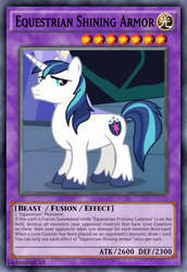 Size: 813x1185 | Tagged: safe, artist:lightningciel, shining armor, pony, unicorn, g4, card, male, stallion, yu-gi-oh!, yugioh card