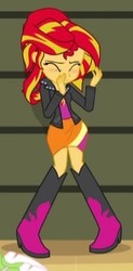 Size: 184x375 | Tagged: safe, screencap, sunset shimmer, equestria girls, g4, my little pony equestria girls: rainbow rocks, blushing, cropped, female, solo