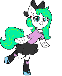 Size: 697x857 | Tagged: safe, artist:nootaz, oc, oc only, oc:mints, pony, animated, clothes, gif, loop, one eye closed, solo, wink
