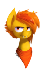 Size: 519x833 | Tagged: safe, artist:crownedspade, oc, oc only, oc:hyper chaser, pony, alternate design, bust, fangs, male, portrait, simple background, solo, stallion, transparent background