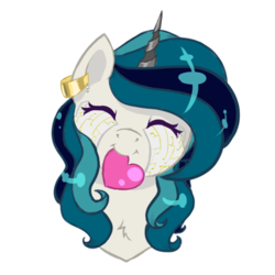Size: 512x512 | Tagged: safe, artist:hilloty, oc, oc only, oc:wire, pony, bust, gold, heart, simple background, solo, sticker, transparent background