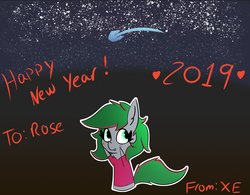 Size: 1500x1168 | Tagged: safe, artist:exxie, oc, oc only, oc:rose, chibi, female, new year, simple background