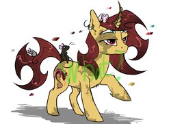 Size: 1242x900 | Tagged: safe, artist:hilloty, oc, oc only, mouse, pony, unicorn, adoptable, female, solo