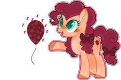 Size: 1280x852 | Tagged: safe, artist:jxst-alexa, oc, oc only, earth pony, pony, bow, female, hair bow, mare, offspring, parent:cheese sandwich, parent:pinkie pie, parents:cheesepie, simple background, solo, tail bow, transparent background
