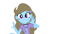 Size: 1361x766 | Tagged: safe, artist:punzil504, beauty brass, equestria girls, equestria girls series, g4, i'm on a yacht, spoiler:eqg series (season 2), 2019, clothes, clothes swap, female, shirt, simple background, smiling, solo, transparent background