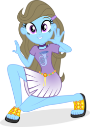 Size: 3036x4296 | Tagged: safe, artist:punzil504, beauty brass, equestria girls, equestria girls series, g4, i'm on a yacht, spoiler:eqg series (season 2), clothes, clothes swap, dress, equestria girls-ified, feet, female, legs, open-toed shoes, sandals, shirt, simple background, smiling, solo, transparent background, vector