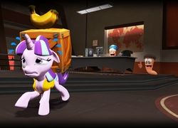 Size: 1500x1080 | Tagged: safe, artist:tbwinger92, starlight glimmer, pony, worm, g4, 3d, baseball cap, beret, cap, gmod, hat, worms, worms (video game)