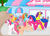 Size: 817x594 | Tagged: safe, artist:windwhistlerpatch, bon bon (g1), bright eyes, clover (g1), melody, patch (g1), starlight (g1), sweetheart, earth pony, pony, g1, my little pony tales, 7 pony friends, female, ice cream shop