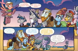 Size: 650x432 | Tagged: safe, artist:tony fleecs, edit, idw, flash magnus, meadowbrook, mistmane, rockhoof, somnambula, star swirl the bearded, stygian, g4, my little pony: legends of magic, alternate ending, comic, out of character, pillars of equestria, text edit, verbal abuse