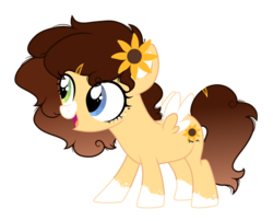 Size: 1280x1035 | Tagged: safe, artist:kokoaponyartist, oc, oc only, oc:sunny seed, pegasus, pony, female, filly, heterochromia, simple background, solo, transparent background, two toned wings