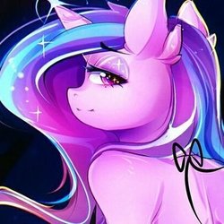 Size: 400x400 | Tagged: safe, artist:koveliana, edit, starlight glimmer, anthro, g4, bedroom eyes, cropped, looking at you