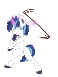 Size: 3024x4032 | Tagged: safe, artist:steelsoul, shining armor, pony, unicorn, g4, bipedal, colt, magic, male, one eye closed, simple background, solo, staff, transparent background, unshorn fetlocks, younger