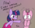 Size: 1525x1245 | Tagged: safe, artist:tellytoon, artist:tellywebcartoons, pinkie pie, twilight sparkle, alien, earth pony, pony, unicorn, g4, 30 minute art challenge, antennae, disguise, speech, unicorn twilight, wig