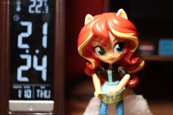 Size: 6000x4000 | Tagged: safe, artist:artofmagicpoland, sunset shimmer, equestria girls, g4, my little pony equestria girls: better together, countdown, doll, equestria girls minis, female, irl, looking at you, photo, solo, time, toy