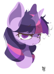 Size: 737x1000 | Tagged: safe, artist:tohupo, twilight sparkle, pony, g4, crying, cute, female, mare, sad, simple background, solo, white background