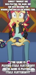 Size: 353x718 | Tagged: safe, sunset shimmer, equestria girls, equestria girls series, g4, game stream, spoiler:eqg series (season 2), converse, final fantasy, final fantasy xiii, final hallway xiii, gamer sunset, headphones, headset, jontron, shoes, sneakers