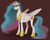 Size: 1280x1032 | Tagged: safe, artist:finnien, princess celestia, alicorn, pony, g4, commission, female, smiling, solo