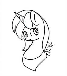 Size: 400x453 | Tagged: safe, artist:theverycreativebrony, oc, oc:mrs jennies, pony, unicorn, bust, coloring page, neckerchief