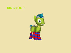 Size: 400x300 | Tagged: safe, artist:theverycreativebrony, oc, oc only, oc:king louie, pony, clothes, socks, solo, striped socks, through the magic door