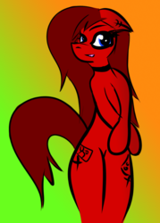 Size: 573x802 | Tagged: safe, artist:redmanepony, oc, oc only, oc:redmane, anthro, female, mare, solo