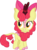 Size: 895x1200 | Tagged: safe, artist:cloudy glow, apple bloom, kirin, g4, adorabloom, bow, cloven hooves, colored hooves, cute, female, hair bow, kirin apple bloom, kirin-ified, simple background, smiling, solo, species swap, transparent background, vector