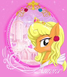 Size: 1900x2200 | Tagged: safe, artist:avchonline, oc, oc:sean, pegasus, pony, bust, canterlot royal ballet academy, clothes, cosplay, costume, crossdressing, disney, dress, ear piercing, earring, eyeshadow, jewelry, makeup, male, piercing, portrait, princess aurora, solo, tiara