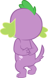 Size: 2797x4491 | Tagged: safe, alternate version, artist:red4567, spike, spike the regular dog, dog, equestria girls, equestria girls series, g4, reboxing with spike!, spoiler:eqg series (season 2), behind, bipedal, male, missing accessory, simple background, solo, that was fast, transparent background, vector