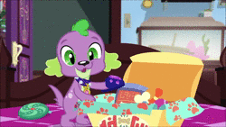 Size: 1280x720 | Tagged: safe, edit, edited screencap, screencap, spike, spike the regular dog, dog, equestria girls, equestria girls series, g4, reboxing with spike!, the other side, spoiler:eqg series (season 2), animated, clothes, cute, fabulous fido's faberge flying disk, le lenny face, lenny, puppy, shoes, slippers, sound, spikabetes, spike's dog collar, stupid sexy spike, webm