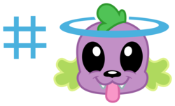 Size: 4926x3000 | Tagged: safe, artist:cloudy glow, spike, spike the regular dog, dog, equestria girls, g4, my little pony equestria girls: better together, reboxing with spike!, black sclera, cute, emoji, halo, hashtag, simple background, spikabetes, tongue out, transparent background, vector