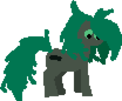 Size: 416x344 | Tagged: safe, artist:minus, derpibooru exclusive, oc, oc only, oc:minus, earth pony, pony, cutie mark, green eyes, hair over one eye, male, pixel art, side view, simple background, solo, sprite, standing, transparent background