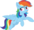 Size: 6681x6027 | Tagged: safe, artist:aureai-sketches, artist:cyanlightning, rainbow dash, pegasus, pony, g4, .svg available, :p, absurd resolution, chest fluff, cute, ear fluff, female, flying, lidded eyes, mare, silly, simple background, smiling, tongue out, transparent background, vector
