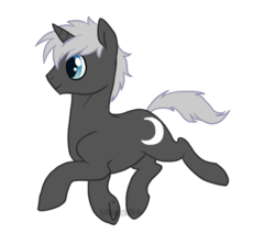 Size: 560x500 | Tagged: safe, artist:darkodraco, dark moon, graphite, pony, unicorn, g4, male, simple background, smiling, solo, stallion, transparent background, underhoof