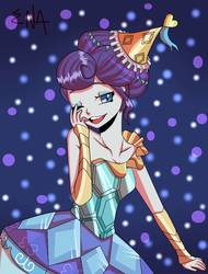 Size: 861x1134 | Tagged: safe, artist:enadoodles, rarity, equestria girls, g4, my little pony equestria girls: better together, the other side, carousel, carousel dress, clothes, female, one eye closed, open mouth, solo