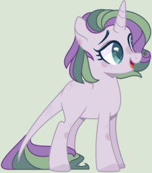 Size: 1264x1436 | Tagged: safe, artist:nocturnal-moonlight, oc, oc only, oc:crystalline, hybrid, pony, unicorn, female, interspecies offspring, mare, offspring, parent:rarity, parent:spike, parents:sparity, simple background, solo