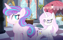 Size: 1868x1199 | Tagged: safe, artist:verona-5i, fleur-de-lis, princess flurry heart, pony, g4, bandaid, older