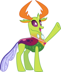 Size: 3000x3585 | Tagged: safe, artist:cloudy glow, thorax, changedling, changeling, celestial advice, g4, .ai available, cute, equestrian pink heart of courage, high res, king thorax, male, open mouth, simple background, solo, thorabetes, transparent background, vector, waving