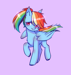 Size: 2681x2835 | Tagged: safe, artist:夏米, rainbow dash, pegasus, pony, g4, alternate hairstyle, female, high res, mare, ponytail, solo
