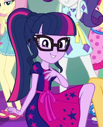 Size: 655x808 | Tagged: safe, screencap, fluttershy, rarity, sci-twi, twilight sparkle, equestria girls, g4, i'm on a yacht, my little pony equestria girls: better together, clothes, cropped, feet, female, geode of shielding, glasses, legs, magical geodes, ponytail, sandals, smiling