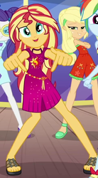 Size: 485x878 | Tagged: safe, screencap, applejack, rainbow dash, rarity, sunset shimmer, equestria girls, g4, my little pony equestria girls: better together, cropped, feet, female, legs, sandals