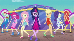 Size: 854x480 | Tagged: safe, edit, edited screencap, editor:someguy845, screencap, sound edit, applejack, fluttershy, pinkie pie, rainbow dash, rarity, sci-twi, sunset shimmer, twilight sparkle, human, equestria girls, equestria girls series, g4, i'm on a yacht, spoiler:eqg series (season 2), 70s, alternate hairstyle, animated, baseball cap, blinking, blouse, butt shake, cap, clothes, crossed legs, cruise outfit, cruise ship, cute, dancing, dashabetes, diapinkes, dress, eyes closed, eyeshadow, feet, female, freckles, geode of empathy, geode of shielding, geode of sugar bombs, geode of super speed, geode of super strength, geode of telekinesis, glasses, hat, heart shaped glasses, humane five, humane seven, humane six, jackabetes, lidded eyes, looking at you, magical geodes, makeup, music, pants, raribetes, sandals, sexy, sexy egghead, shimmerbetes, shimmy, shorts, shyabetes, skirt, sound, stupid sexy fluttershy, stupid sexy rarity, sunglasses, sunset shimmy, tank top, the commodores, twiabetes, webm