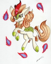 Size: 2383x3005 | Tagged: dead source, safe, artist:luxiwind, autumn blaze, kirin, g4, sounds of silence, female, high res, solo, traditional art