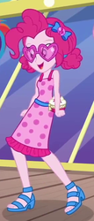 Size: 283x662 | Tagged: safe, screencap, pinkie pie, equestria girls, g4, my little pony equestria girls: better together, cropped, geode of sugar bombs, magical geodes, sleeveless