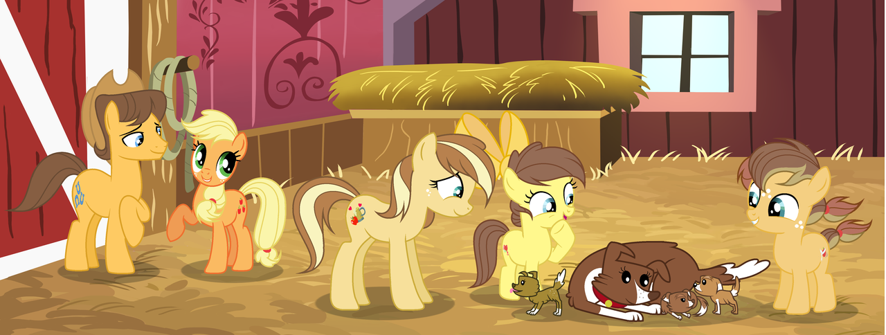 #1933541 - safe, artist:velveagicsentryyt, applejack, caramel, winona ...