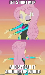 Size: 500x831 | Tagged: safe, edit, edited screencap, screencap, fluttershy, aww... baby turtles, equestria girls, g4, my little pony equestria girls: better together, caption, female, geode of fauna, image macro, magical geodes, solo, text