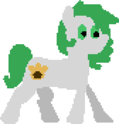 Size: 336x348 | Tagged: safe, artist:minus, derpibooru exclusive, oc, oc only, oc:arbor, earth pony, pony, cutie mark, female, green eyes, mare, pixel art, side view, simple background, solo, sprite, standing, transparent background