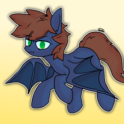 Size: 1024x1024 | Tagged: safe, artist:retro_hearts, oc, oc:warly, bat pony, pony, bat pony oc, bat wings, gradient background, grumpy, male, stallion, wings